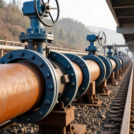 Butterfly valve in pipeline