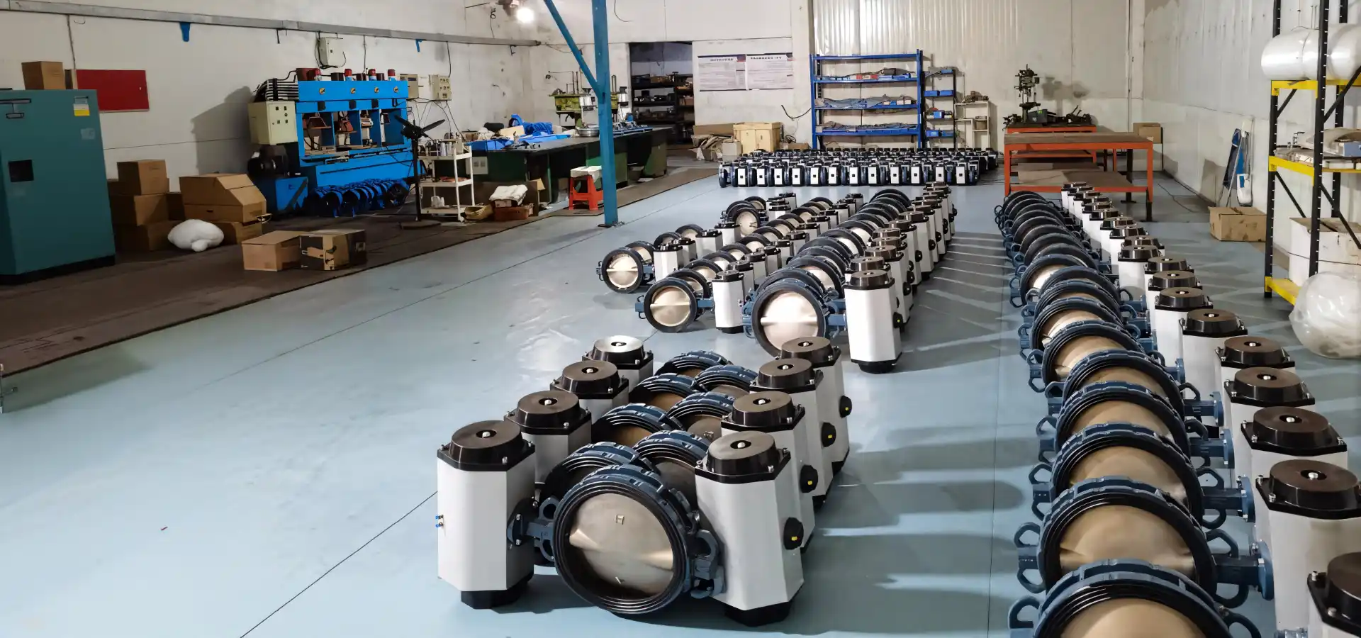 Various types of triple offset pneumatic butterfly valves manufactured by JRVAL